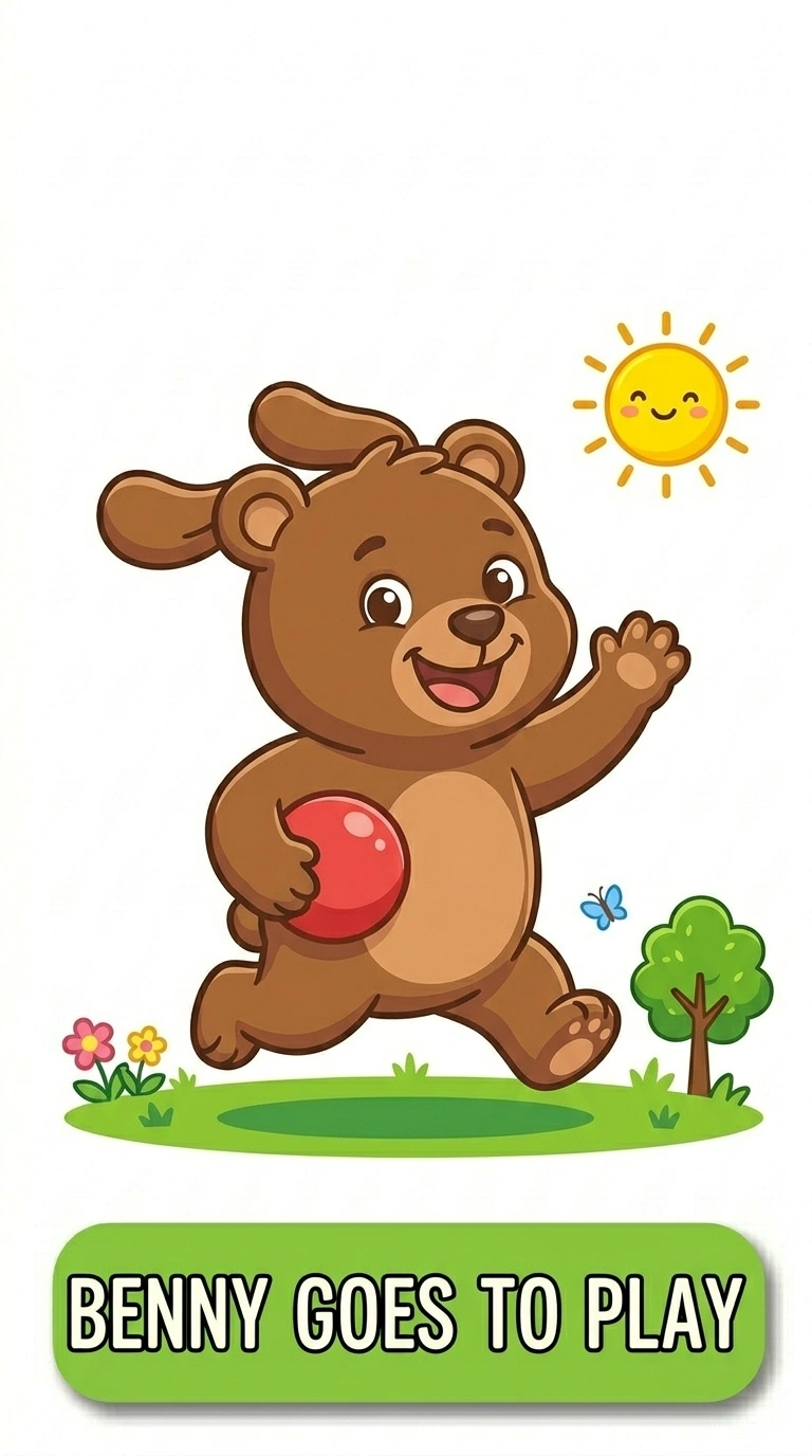 Benny Goes to Play Daily Routine Flashcard