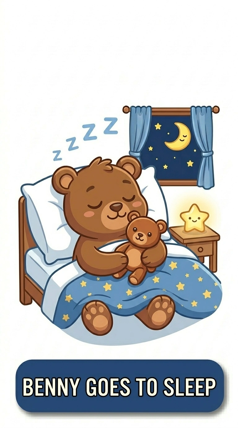 Benny Goes to Sleep Daily Routine Flashcard