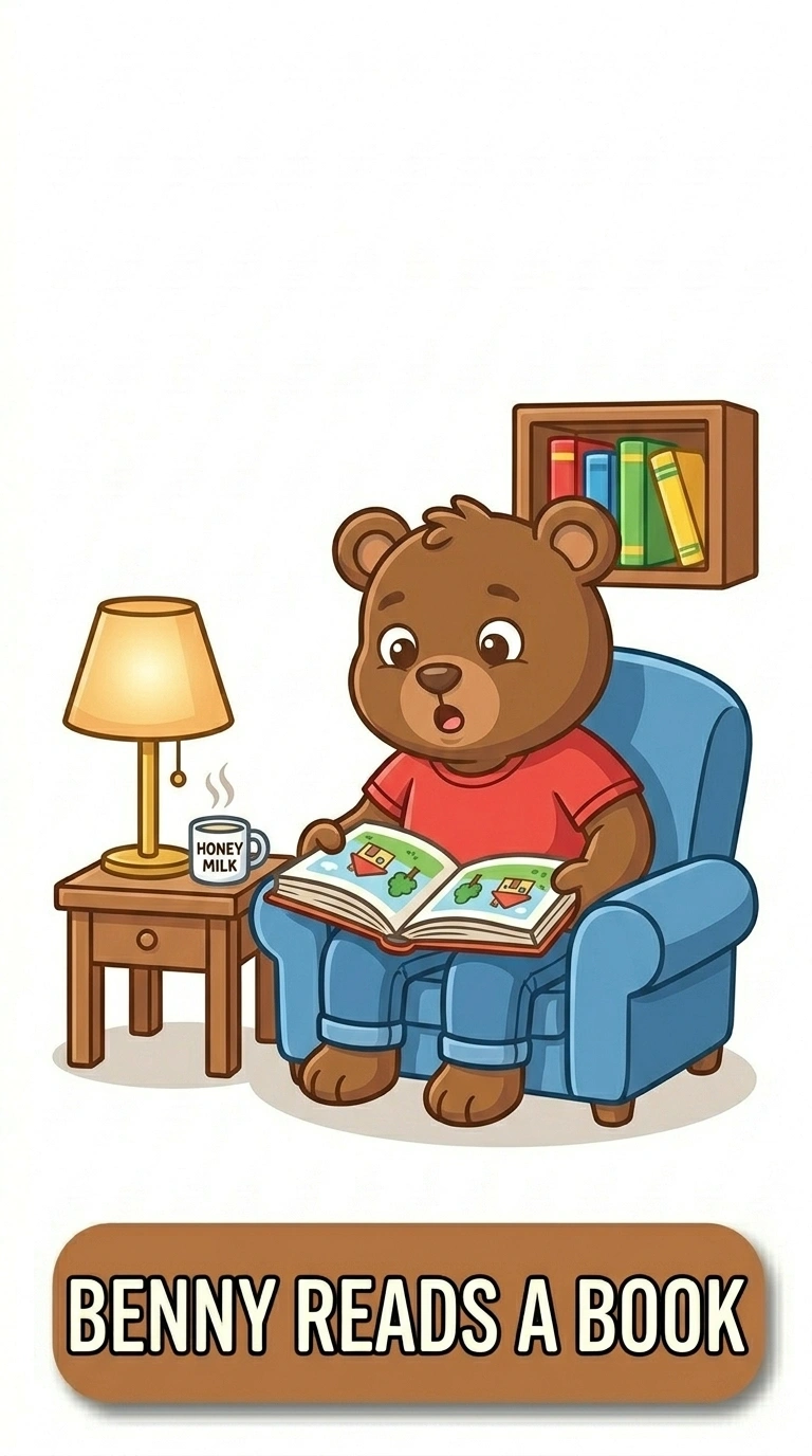 Benny Reads a Book Daily Routine Flashcard