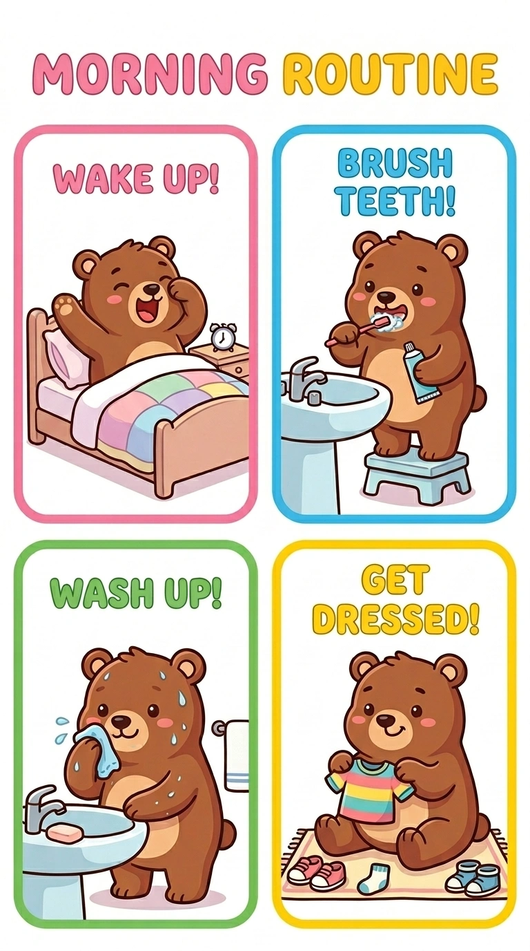 Benny's Morning Routine Chart for Kids | Printable Daily Activity