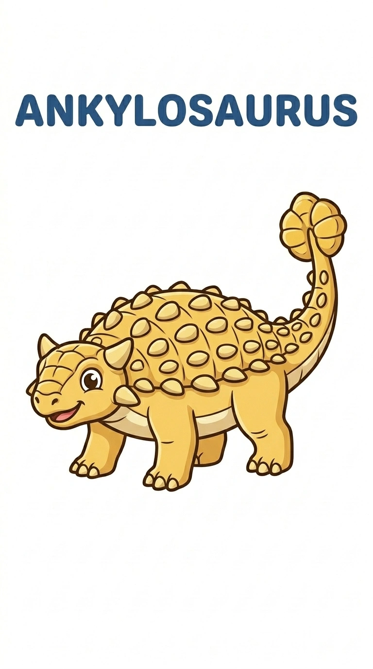 Bouncy Ankylosaurus — Free Armored Dino Flashcard