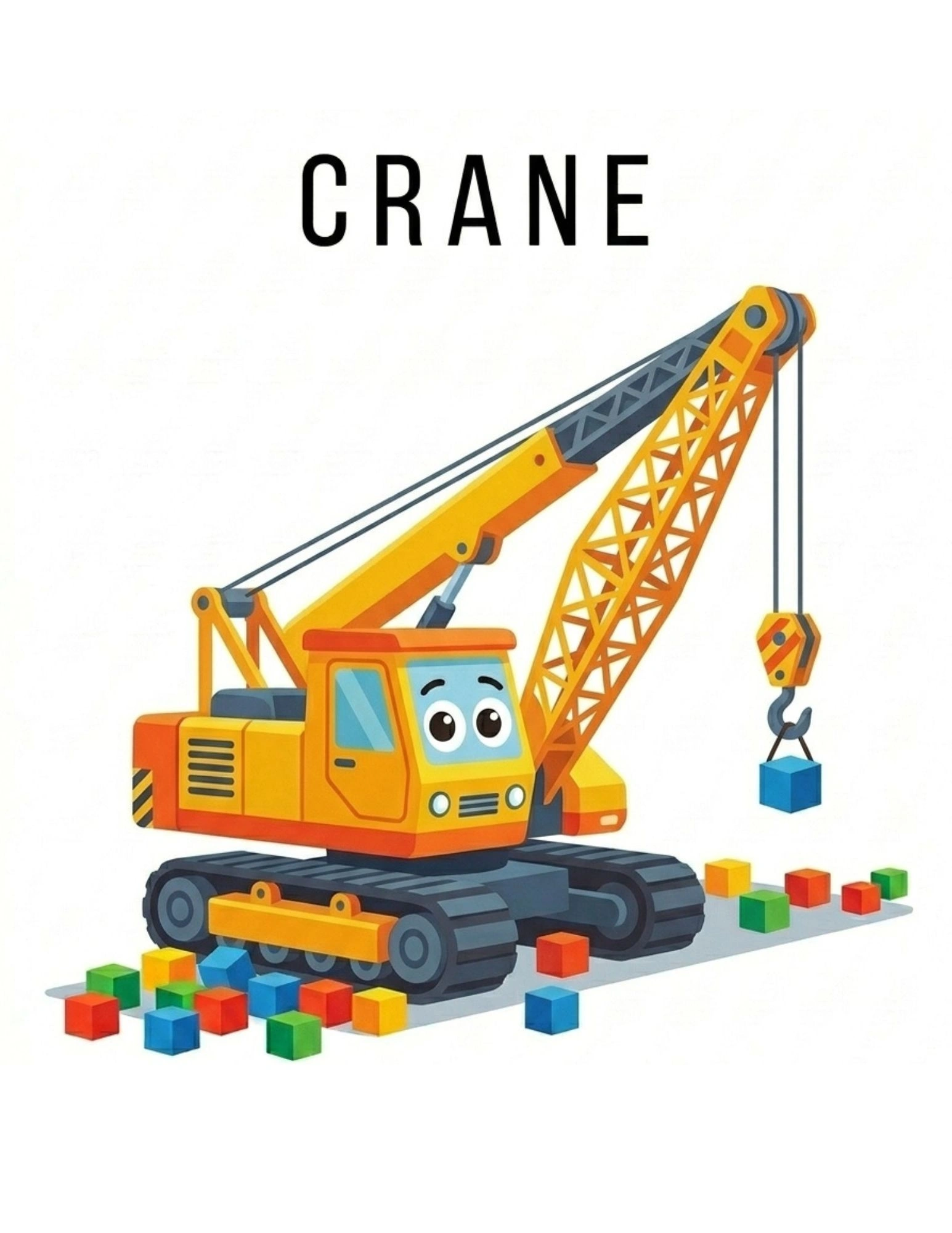 Crane Construction Vehicle for Kids - High Lifting Machine Card