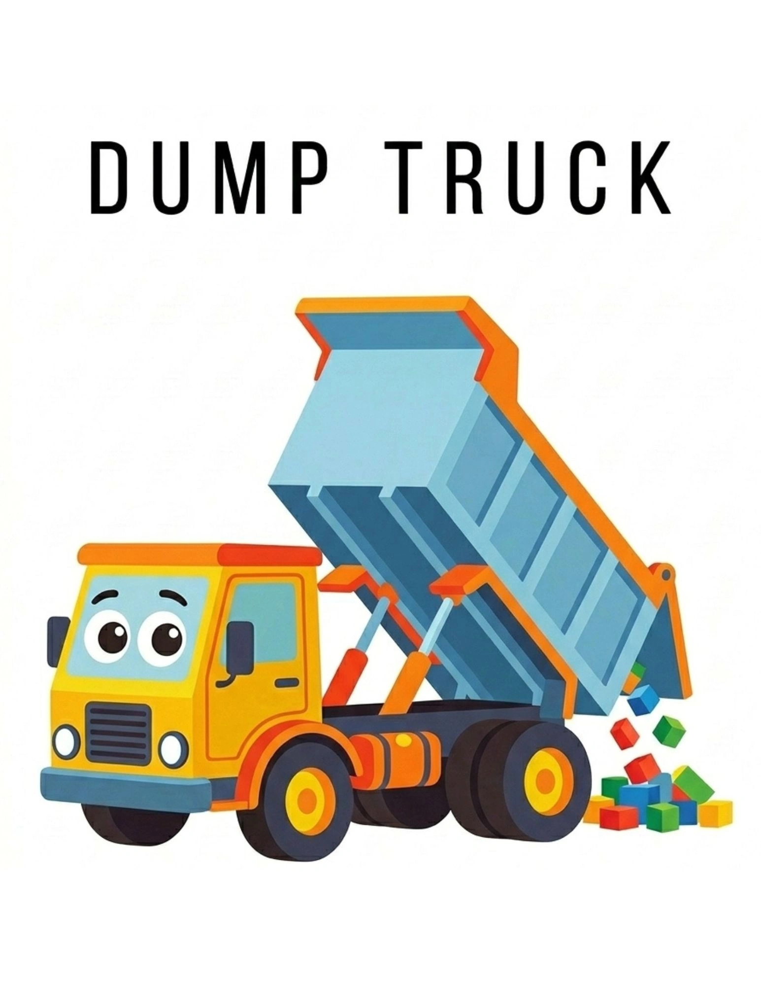 Dump Truck Construction Vehicle for Kids - Fun Learning Art