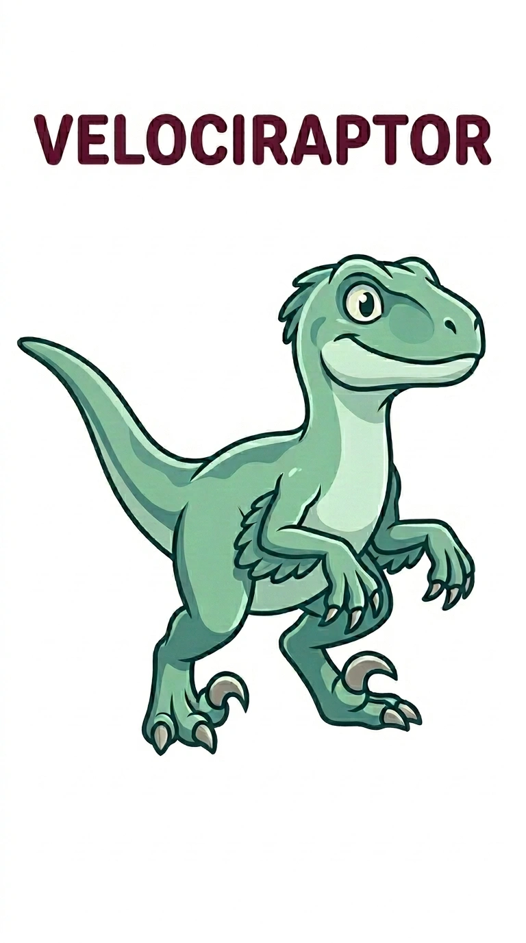 Famous Movie Star Velociraptor — Free Dino Explorer Flashcard