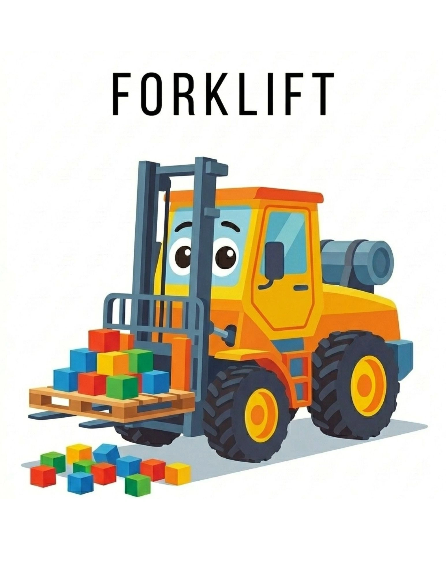 Forklift Construction Vehicle for Kids - Fun Lifting Machine Card