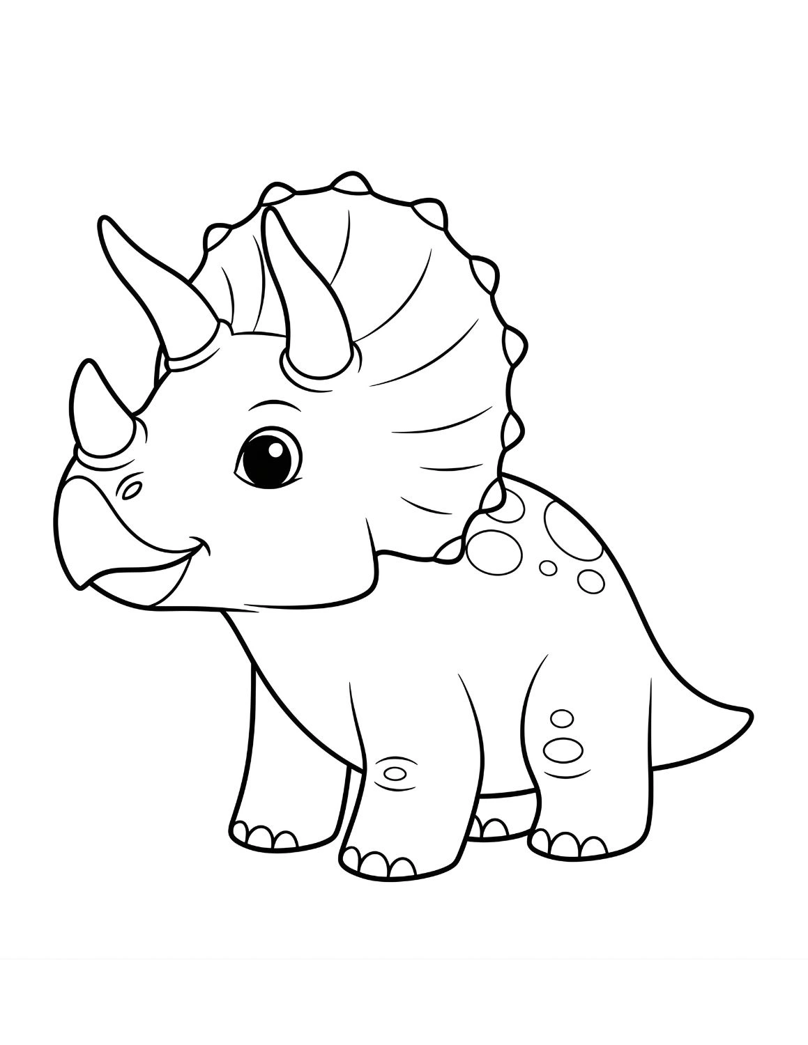 Free Printable Triceratops Coloring Page for Kids