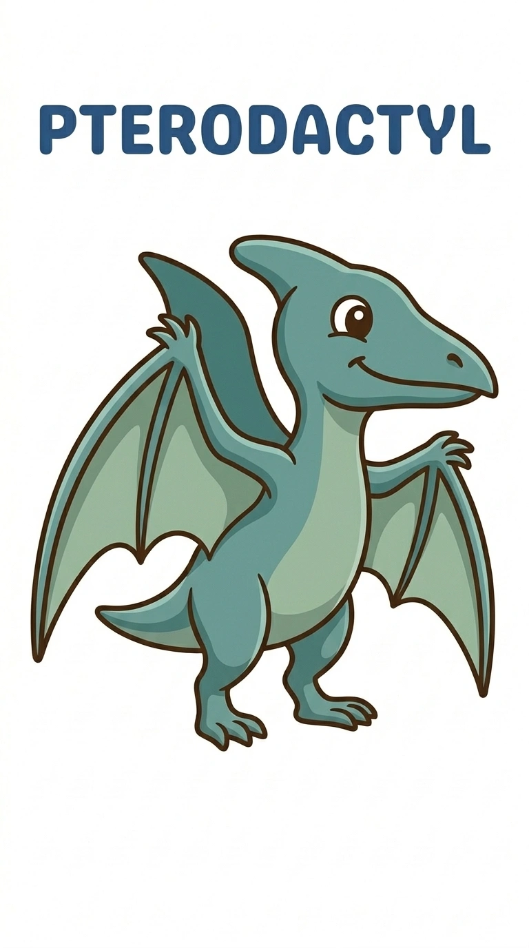 High-Flying Pterodactyl Flashcard — Free Dinosaur Learning Card