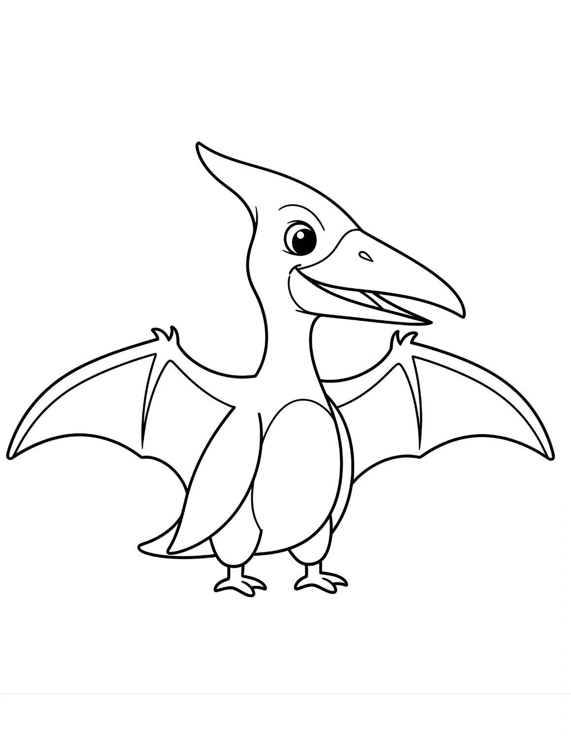 High-Flying Pterodactyl — Free Kids Coloring Page