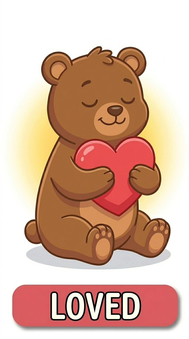 Loved Benny Bear Emotion Flashcard | Cute Feelings Learning for Kids