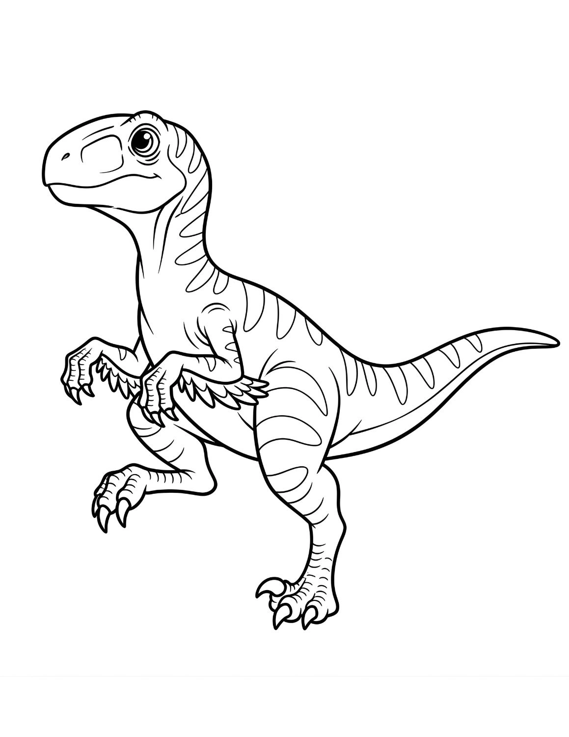 Super Fast Velociraptor — Free Dino Coloring Page