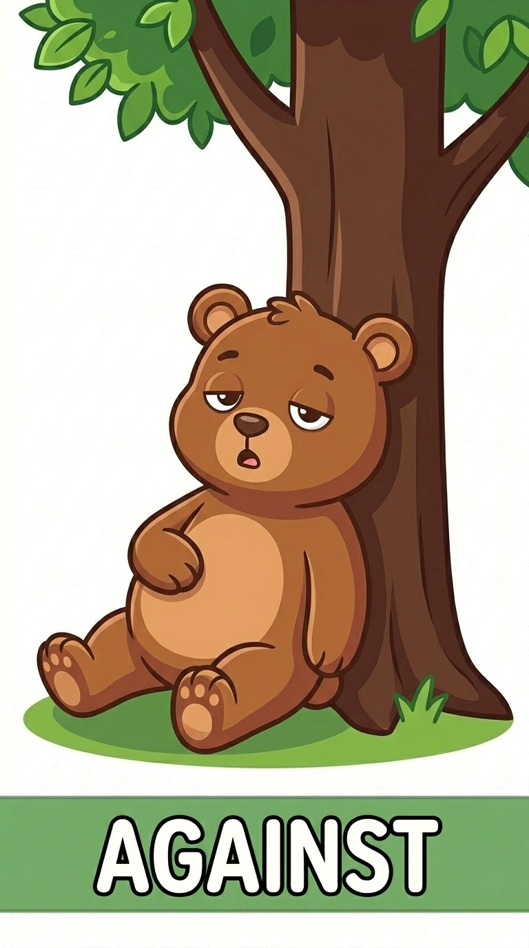 Where is Benny? Learning the Preposition AGAINST