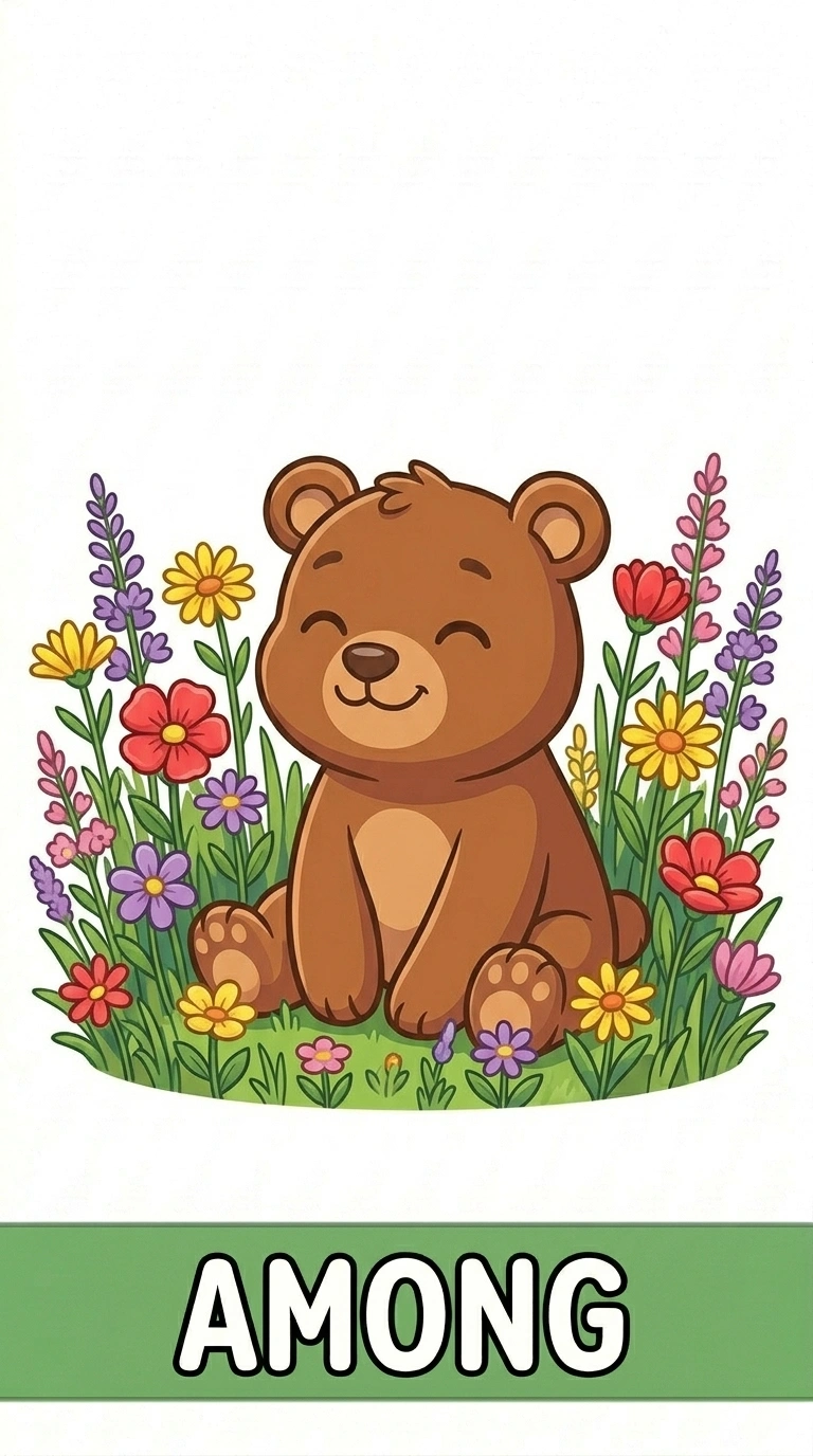 Where is Benny? Learning the Preposition AMONG