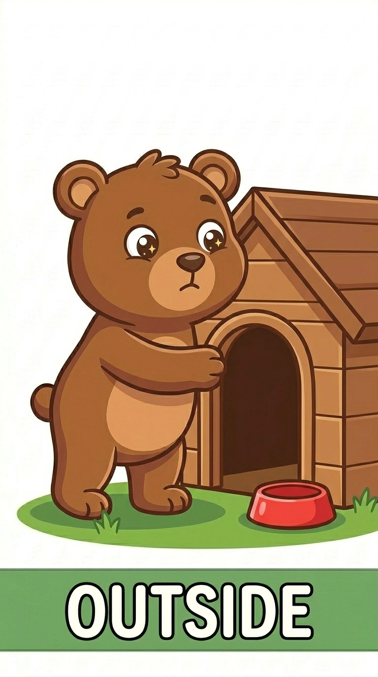 Where is Benny? Learning the Preposition OUTSIDE