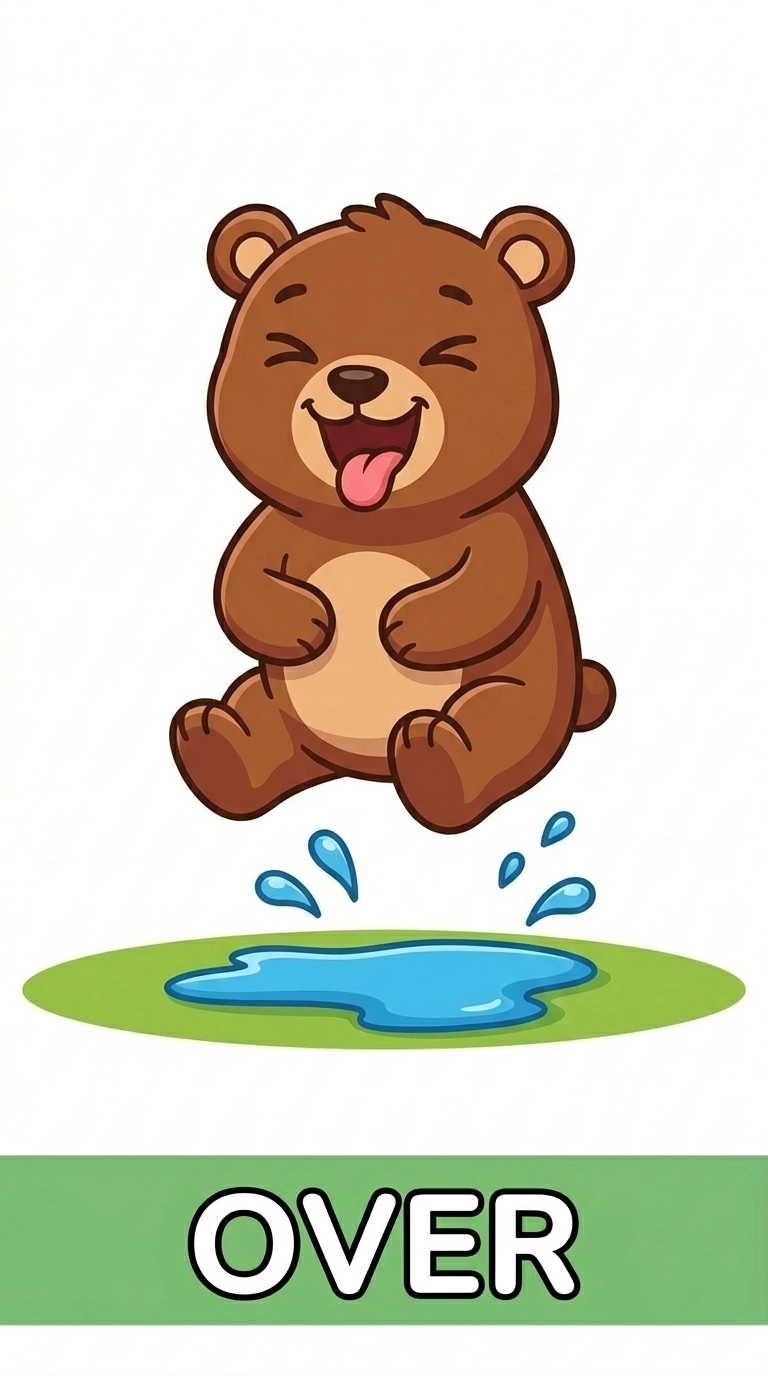 Where is Benny? Learning the Preposition OVER | Benny the Bear